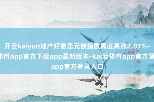 开云kaiyun地产好意思元债指数周度高涨2.07%-kai云体育app官方下载app最新版本-kai云体育app官方登录入口