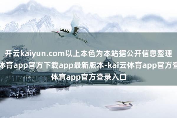 开云kaiyun.com以上本色为本站据公开信息整理-kai云体育app官方下载app最新版本-kai云体育app官方登录入口